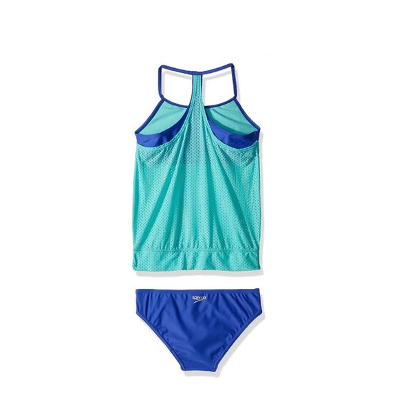 Speedo Girls Mesh Blouson Tankini Two Piece